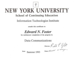 Certificate in Data Communications, New York University (NYU) Certificate in Data Communications, New York University (NYU)