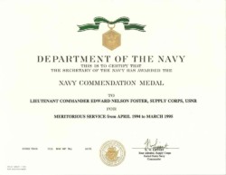 Navy Commendation Medal from Reserve Duty Navy Commendation Medal from Reserve Duty