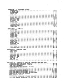 PSR System, Technical Documentation, Page 4, Index and Report Table of Contents and Sample Reports PSR System, Technical Documentation, Page 4