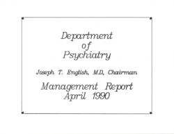 Monthly Department Management Report