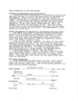 PSR Entry and Report Generation System – Operating Procedures