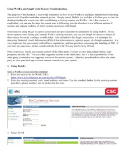 Directions for Using WebEx to do Remote Troubleshooting