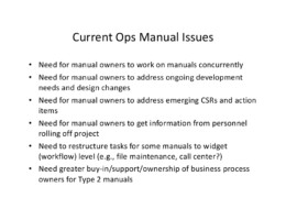 Materials for Jan 2012 Ops Manual Staffing Meeting, page 4 Operations Manual Staffing Meeting Presentation, Slide 4