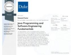 Java Programming and Software Engineering Fundamentals Specialization Java Programming and Software Engineering Fundamentals Specialization