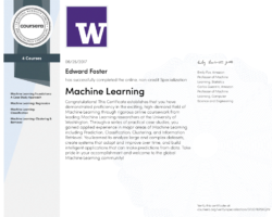 Machine Learning Specialization Completion Certificate Machine Learning Specialization Completion Certificate